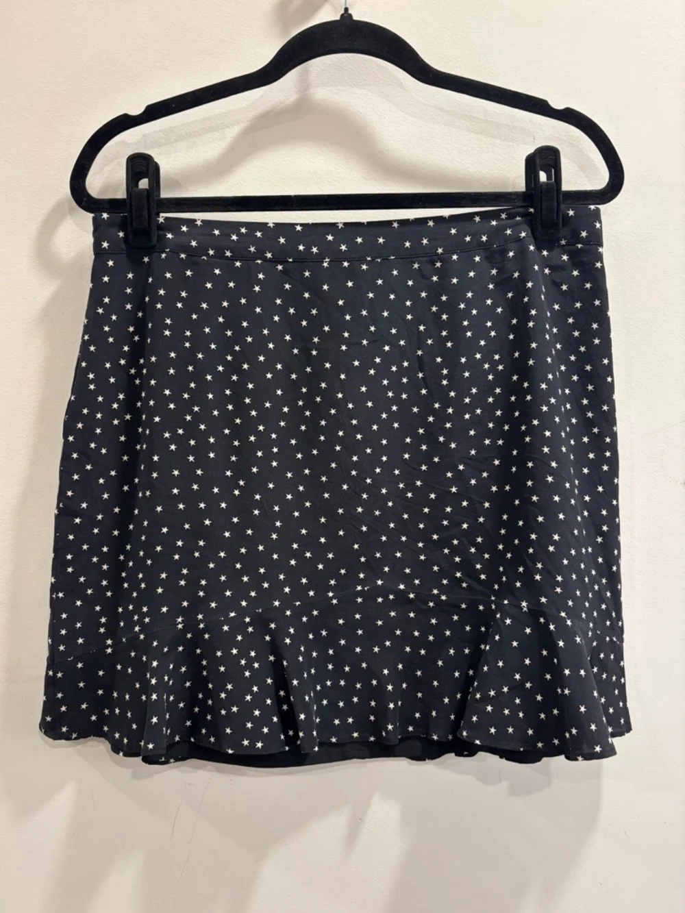 Madewell Silk Ruffle-Edge Skirt in Star Scatter | Size 10 | NWOT
